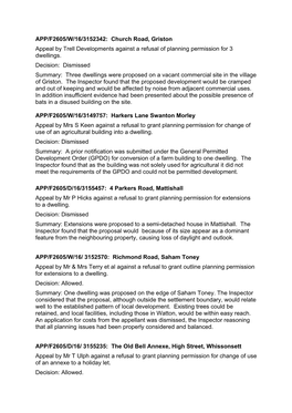 APP/F2605/W/16/3152342: Church Road, Griston Appeal by Trell Developments Against a Refusal of Planning Permission for 3 Dwellings