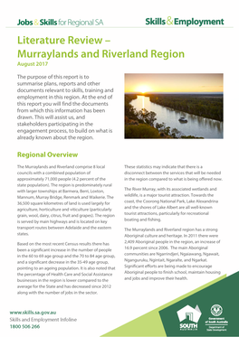 Murraylands and Riverland Region August 2017