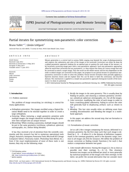 Partial Iterates for Symmetrizing Non-Parametric Color Correction ⇑ Bruno Vallet ,1, Lâmân Lelégard 1