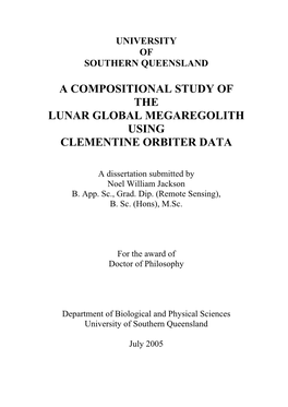 A Compositional Study of the Lunar Global Megaregolith Using Clementine Orbiter Data