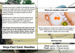 Ninja Fact Card: Noodles Fresh: Approx