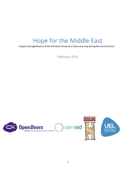 Current Relevance of the Church in Syria and Iraq. Hope for the Middle