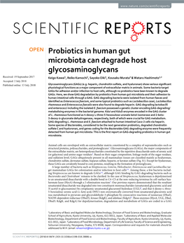 Probiotics in Human Gut Microbiota Can Degrade Host