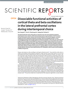 Dissociable Functional Activities of Cortical Theta and Beta Oscillations