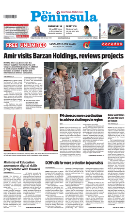 Amir Visits Barzan Holdings, Reviews Projects