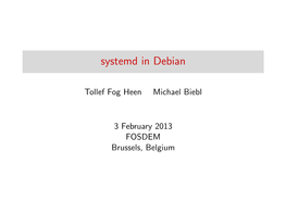 Systemd in Debian