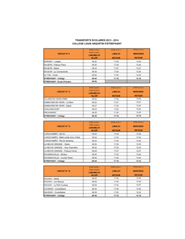 Transports Scolaires 2013 - 2014 College Louis Anquetin D'etrepagny