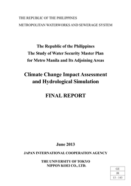 Climate Change Impact Assessment and Hydrological Simulation FINAL