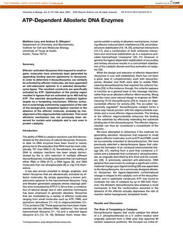 ATP-Dependent Allosteric DNA Enzymes