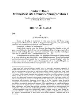 Investigations Into Germanic Mythology, Volume I