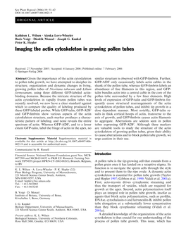 Imaging the Actin Cytoskeleton in Growing Pollen Tubes