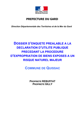 Dossier D'enquete Prealable a La Declaration D'utilite Publique Precedant La Procedure D'expropriation De Biens Exposes A