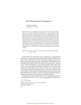 The Mechanisms of Emergence