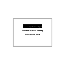 Board of Trustees Meeting February 18, 2010