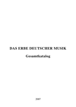 DAS ERBE DEUTSCHER MUSIK Gesamtkatalog