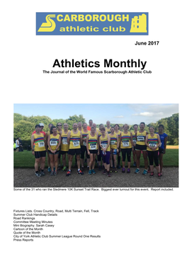 Athletics Monthly the Journal of the World Famous Scarborough Athletic Club