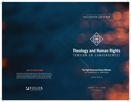 2018 Payton Lectures: Theology and Human Rights