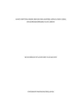 Light-Emitting Diode Driver for Lighting Application Using Field Programmable Gate Array