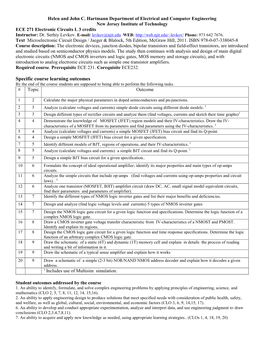 Specific Course Learning Outcomes by the End of the Course Students Are Supposed to Being Able to Perform the Following Tasks