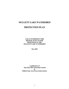 Mullett Lake Watershed Protection Plan