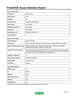 Primepcr™Assay Validation Report