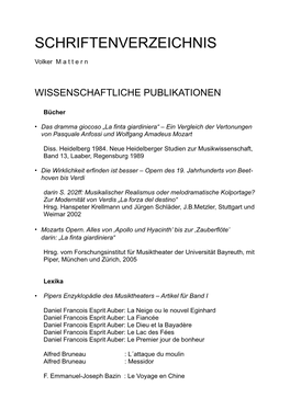 Schriftenverzeichnis