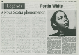 Portia White Was Known Tary School in Rural Halifax County