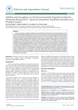 Jellyfish and Ctenophores in the Environmentally Degraded Limfjorden