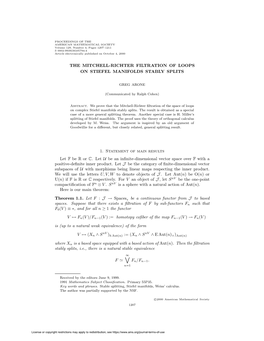 The Mitchell-Richter Filtration of Loops on Stiefel Manifolds Stably Splits