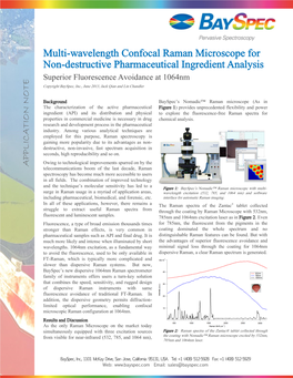 Multi-Wavelength Confocal Raman Microscope for Non-Destructive Pharmaceutical Ingredient Analysis