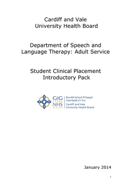 Department of Speech and Language Therapy: Adult Service