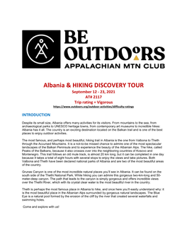 Albania & HIKING DISCOVERY TOUR