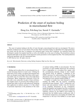 Prediction of the Onset of Nucleate Boiling in Microchannel Flow