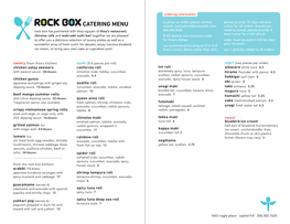 CATERING MENU Monte: Monte@Rockboxseattle.Com, Notice for All Orders