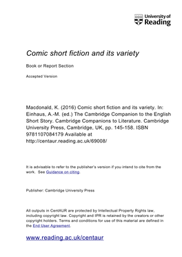 Comic Short Fiction and Its Variety