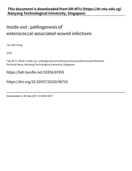 Pathogenesis of Enterococcal‑Associated Wound Infections