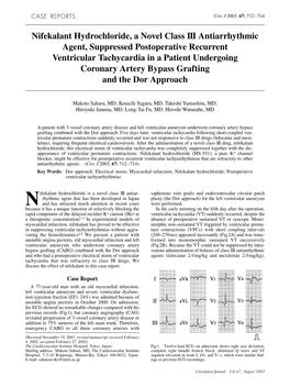 Nifekalant Hydrochloride, a Novel Class III Antiarrhythmic Agent