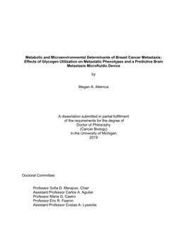 Metabolic and Microenvironmental Determinants of Breast Cancer