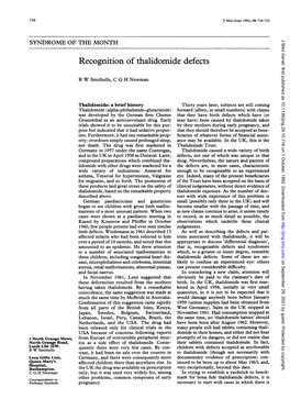 Recognition of Thalidomide Defects