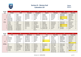 Secteur 8 – Rennes Sud Calendrier U9