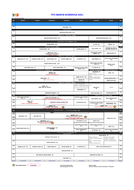 Tv3 March Schedule 2021