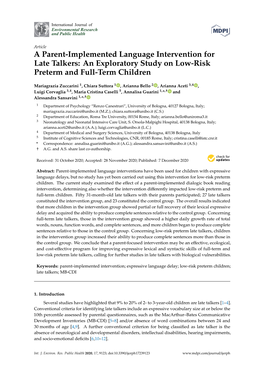 A Parent-Implemented Language Intervention for Late Talkers: an Exploratory Study on Low-Risk Preterm and Full-Term Children