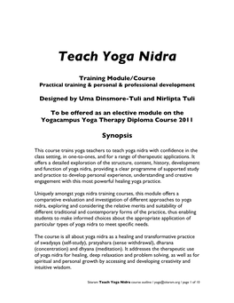 Teach Yoga Nidra