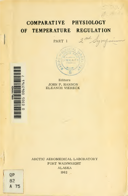 Comparative Physiology of Temperature Regulation