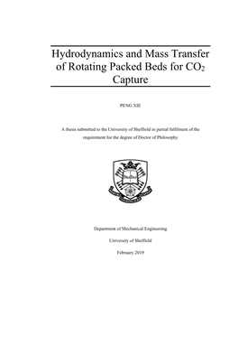 Hydrodynamics and Mass Transfer of Rotating Packed Beds for CO2 Capture