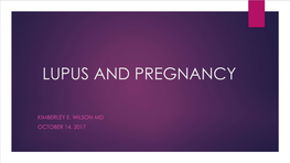 Lupus and Pregnancy