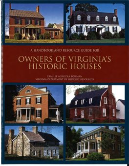 A Handbook and Resource Guide for Owners of Virginia's Historic Houses