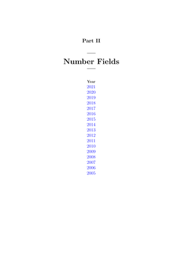 — Number Fields —