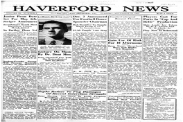Ha Ford News � � Volume 29-Number 8 Haverford (And Ardmore), Pa