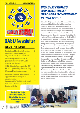 DASU Newsletter Nical Assistance from the Alliance on Disability